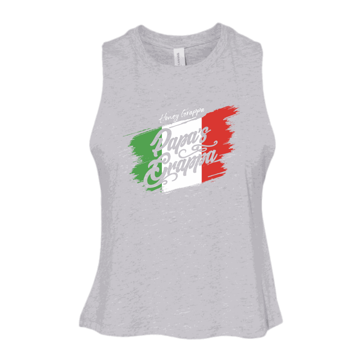 Ladies Racerback Crop Tank, Athletic Heather, front