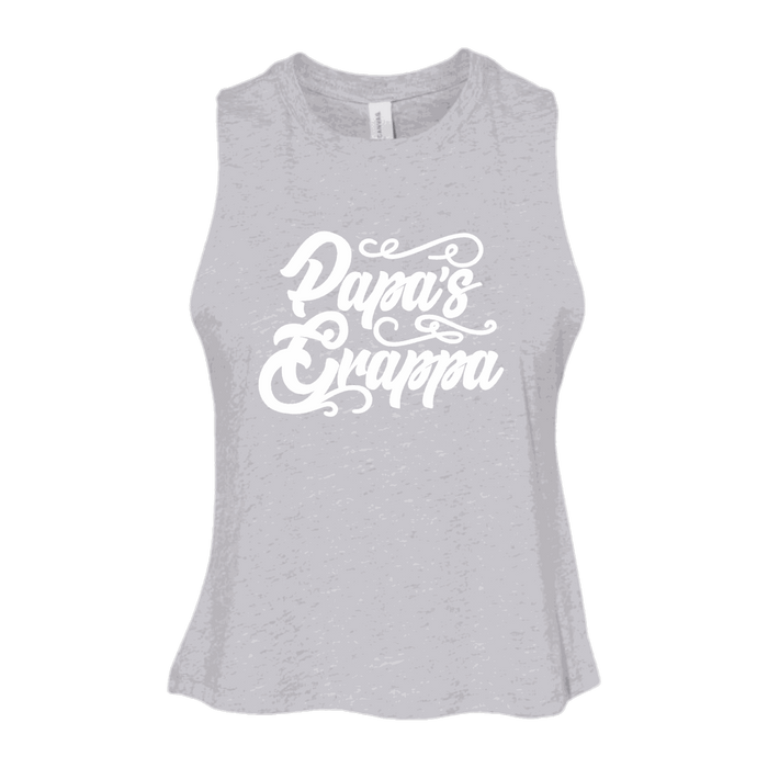 Papa's Grappa Crop Tank, Athletic Heather, front