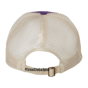 Honey Grappa Trucker Cap, Purple / Stone, back view