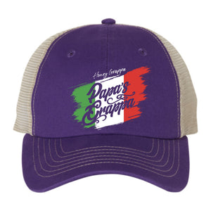 Honey Grappa Trucker Cap, Purple / Stone, front view