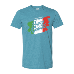 Honey Grappa Unisex Tee, Heather Galapagos Blue, front