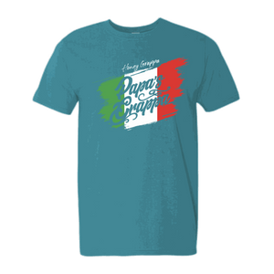 Honey Grappa Unisex Tee, Tropical Blue, front