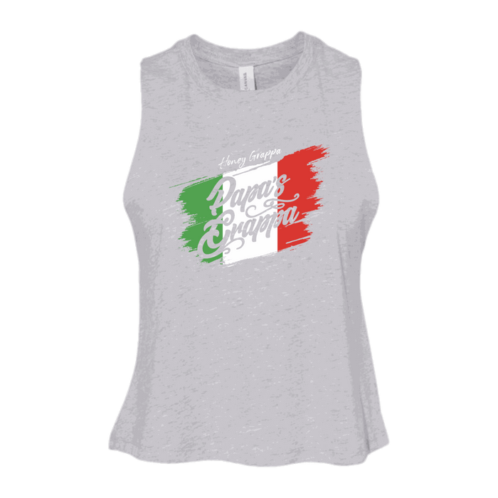 Ladies Racerback Crop Tank, Athletic Heather, front