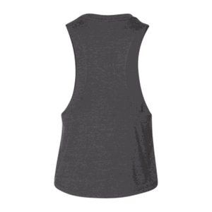Ladies Racerback Crop Tank, Dark Grey Heather, back
