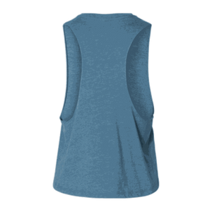 Ladies Racerback Crop Tank, Heather Deep Teal, back