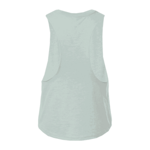 Ladies Racerback Crop Tank, Heather Dusty Blue, back