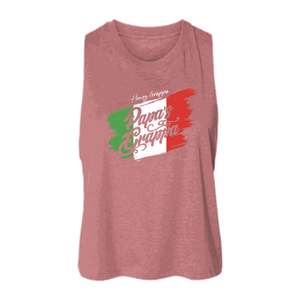 Ladies Racerback Crop Tank, Heather Mauve, front