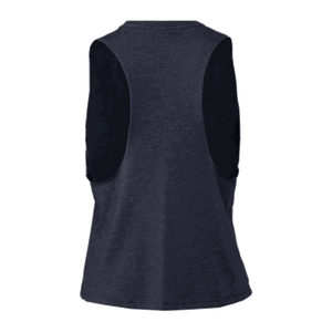 Ladies Racerback Crop Tank, Heather Navy, back