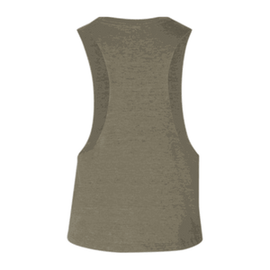 Ladies Racerback Crop Tank, Heather Olive, back