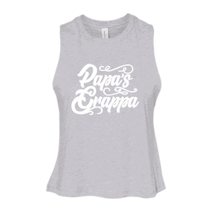 Papa's Grappa Crop Tank, Athletic Heather, front