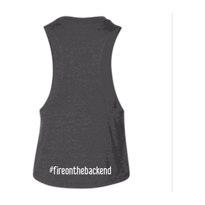 Papa's Grappa Crop Tank, Dark Grey Heather, back