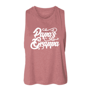 Papa's Grappa Crop Tank, Heather Mauve, front