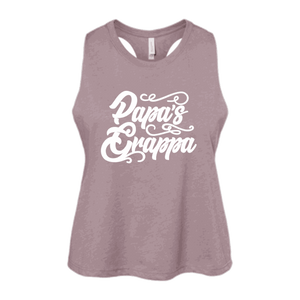 Papa's Grappa Crop Tank, Heather Orchid, front