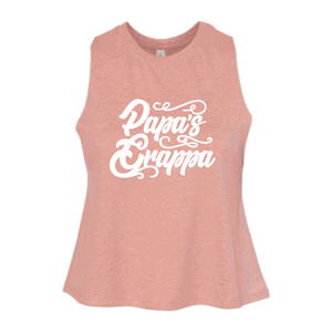 Papa's Grappa Crop Tank, Heather Sunset, front
