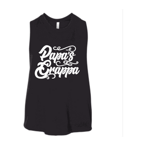 Papa's Grappa Crop Tank, Solid Black Blend, front