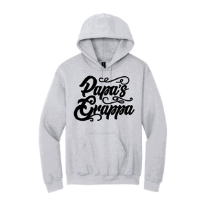Papa's Grappa Hoodie, Ash, front