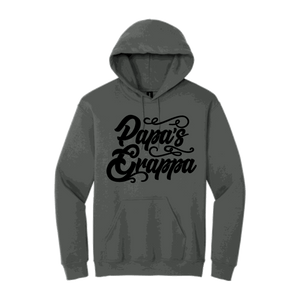 Papa's Grappa Hoodie, Charcoal, front