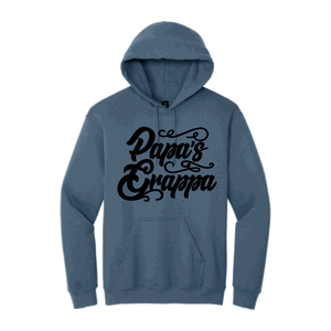 Papa's Grappa Hoodie, Indigo Blue, front