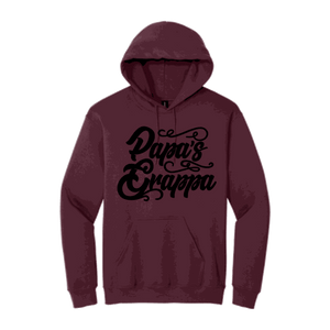 Papa's Grappa Hoodie, Maroon, front