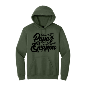 Papa's Grappa Hoodie, Military Green, front