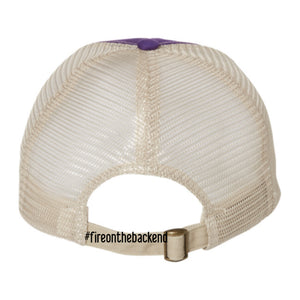 Papa's Grappa Trucker Cap, Purple / Stone, back view