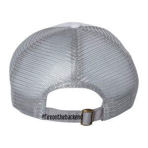 Papa's Grappa Trucker Cap, White / Grey, back view
