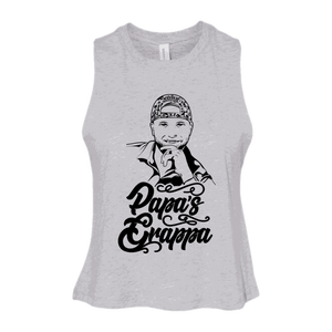 Papa's Portrait Crop Tank, Athletic Heather, front