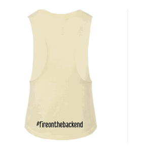 Papa's Portrait Crop Tank, Heather French Vanilla, back
