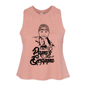 Papa's Portrait Crop Tank, Heather Sunset, front