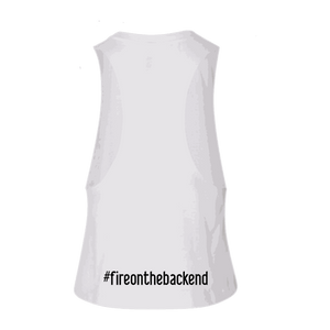 Papa's Portrait Crop Tank, Solid White Blend, back