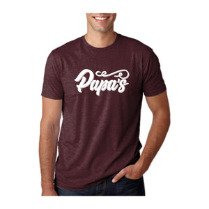 Papa's Tee, Maroon, front