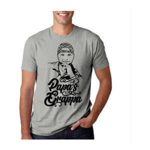Papa's Portrait Tee, Light Gray, front